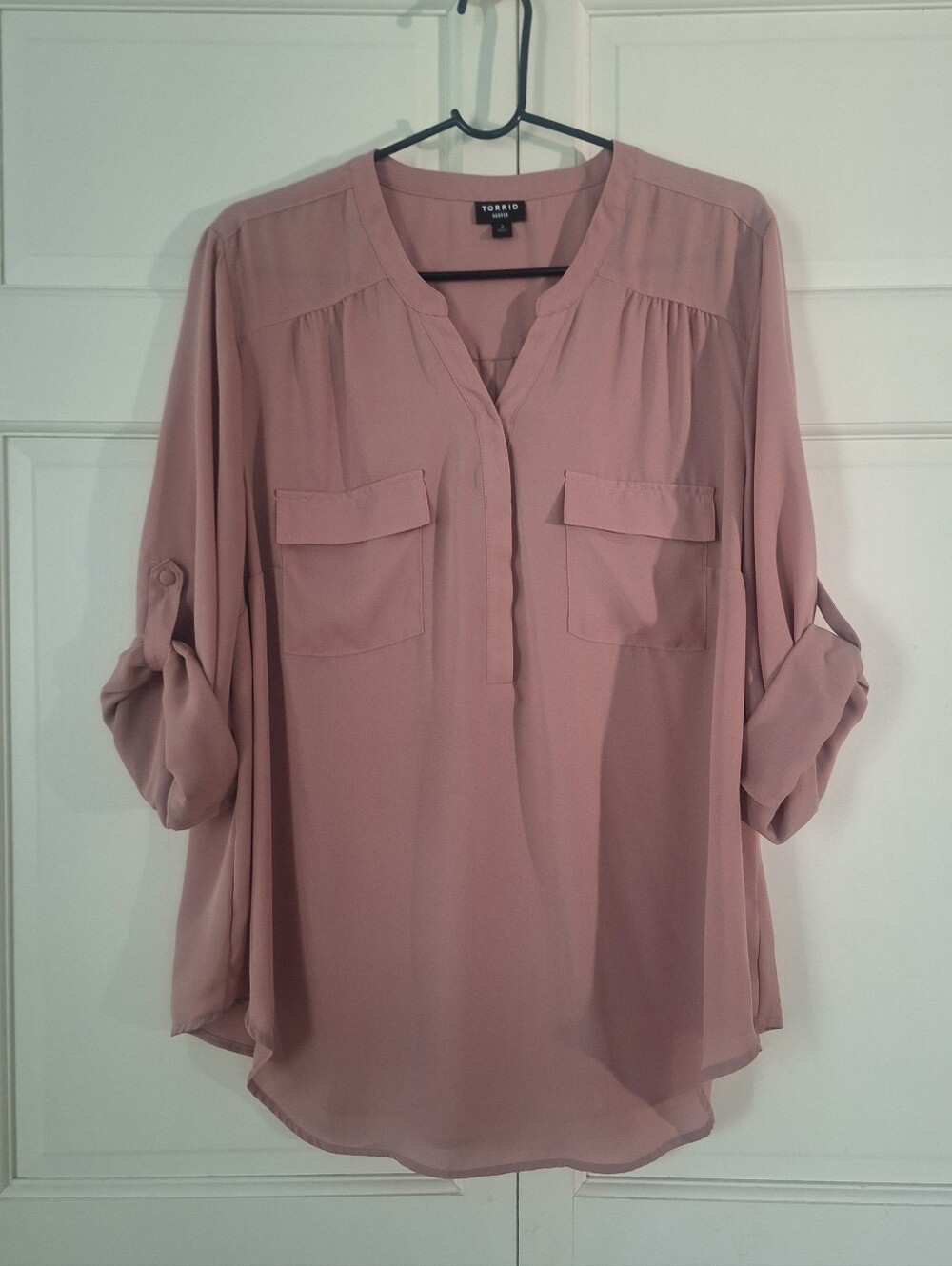 Torrid "Harper" dusty pink Georgette pullover lightweight top